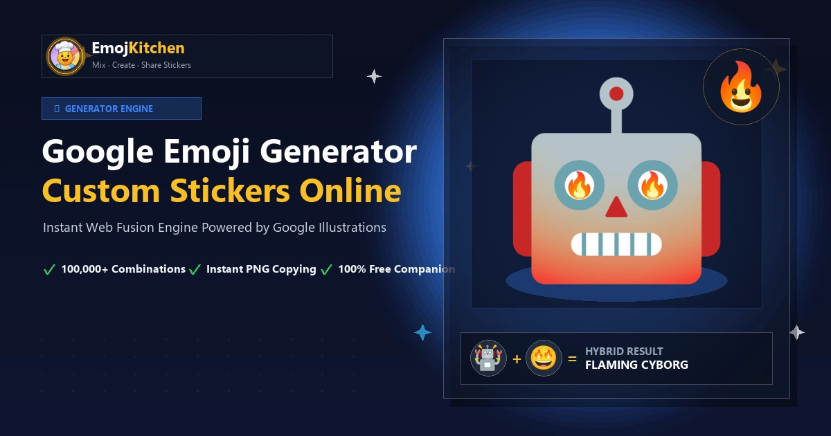 Workstation Generator Emoji Google membuat stiker transparan kustom dan cyborg robot