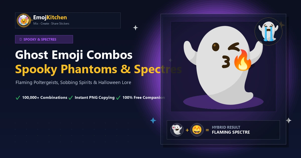 Ghost emoji combinations na may nag-aapoy na multo at Halloween pumpkin